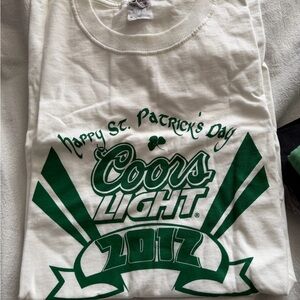 St. Patrick's Day Coors light Shirt - White & Green
